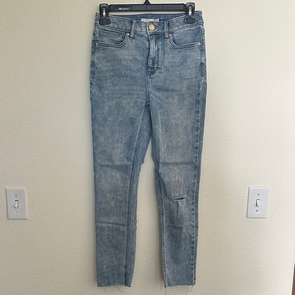 Lauren Conrad Acid Wash High Rise Skinny Ankle Jean